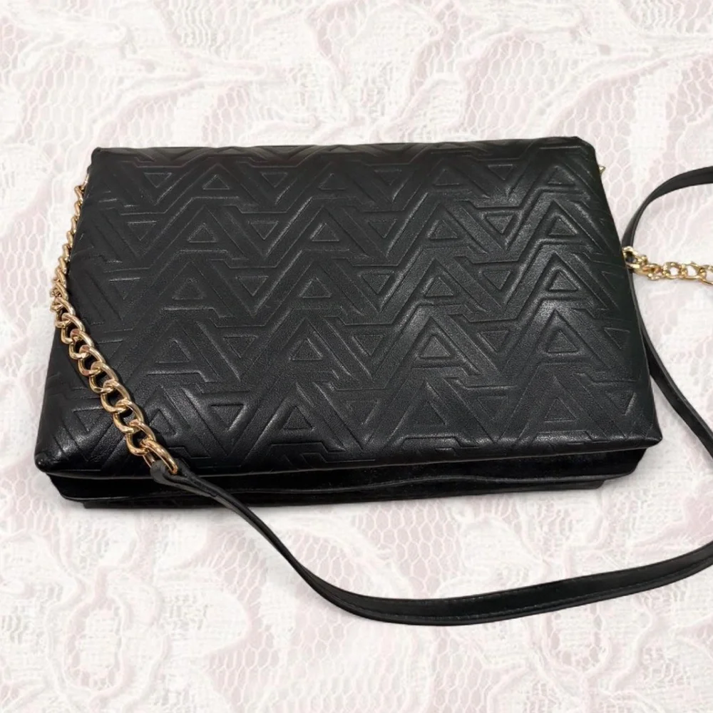 Aldo Black Clutch with Gold Chain Accent - Picture 2 of 5